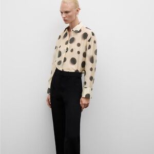 Mango Cream and Black Polka Dot Blouse